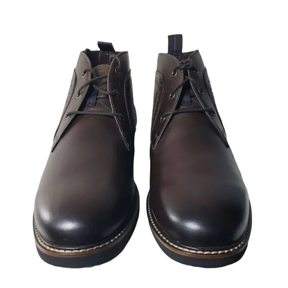 Nunn Bush Mens Ozark Brown Leather Lace Up Lightweight Chukka Ankle Boots Size 9